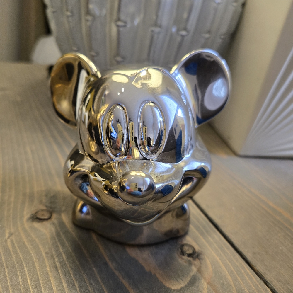 Vintage Silver Plated Mickey Mouse Piggy Bank! 💶